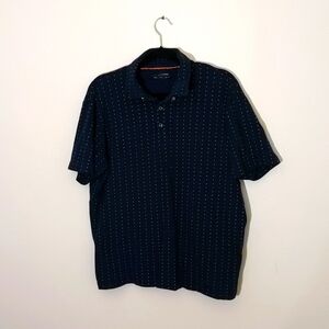 Denim & Flowers| Blue Polo With Cream Polka Dots